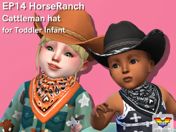 Maxis Match EP14 Add on Cattleman hat by aith - The Sims 4 Custom Content