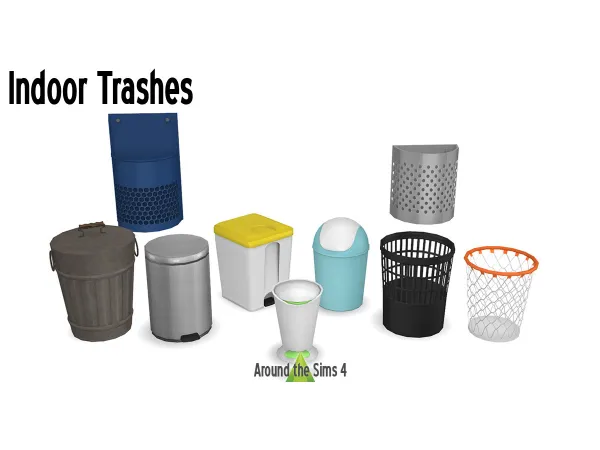 Maxis Match Around Indoor trashes - The Sims 4 Custom Content