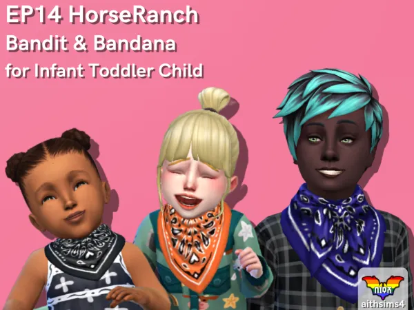 Maxis Match EP14 Add on Bandit Bandana - The Sims 4 Custom Content
