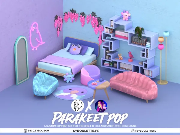 Maxis Match Parakeet pop x A collaboration with Cissouryne - The Sims 4 Custom Content