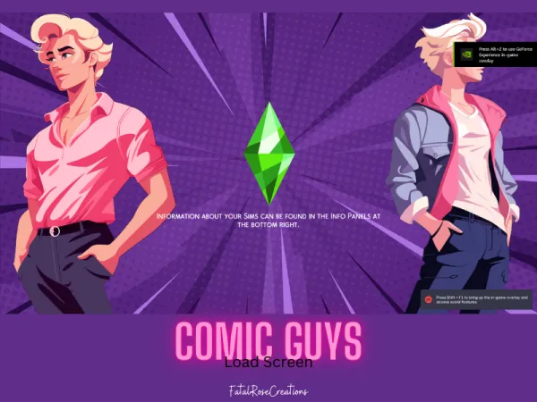 Alpha Comic Guys Loading Screen - The Sims 4 Custom Content
