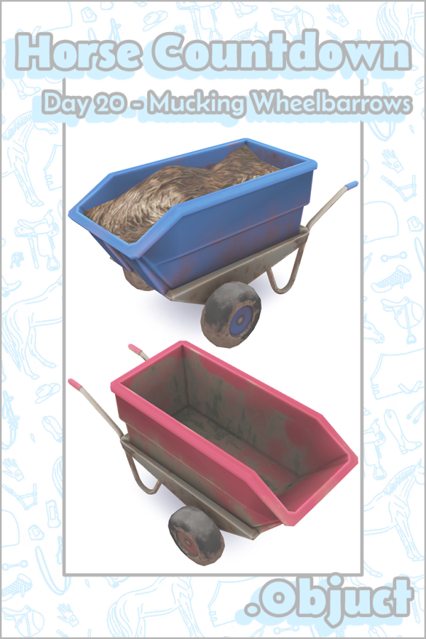 Maxis Match EquiStyle Muckout Wheelbarrow by simsfinds - The Sims 4 Custom Content