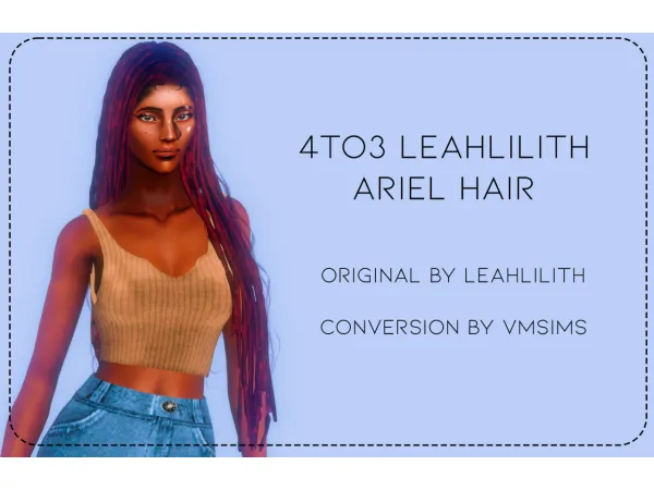 4to3 Leahlilith Ariel Hair by VMSims - The Sims 3 Custom Content
