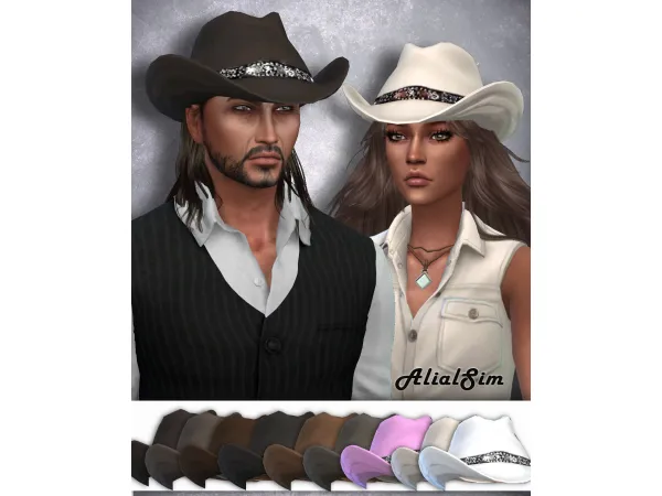 Maxis Match alialsim Lower Cowboy Hat - The Sims 4 Custom Content
