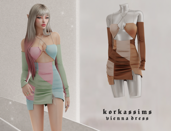 Alpha VIENNA DRESS by simsfinds - The Sims 4 Custom Content