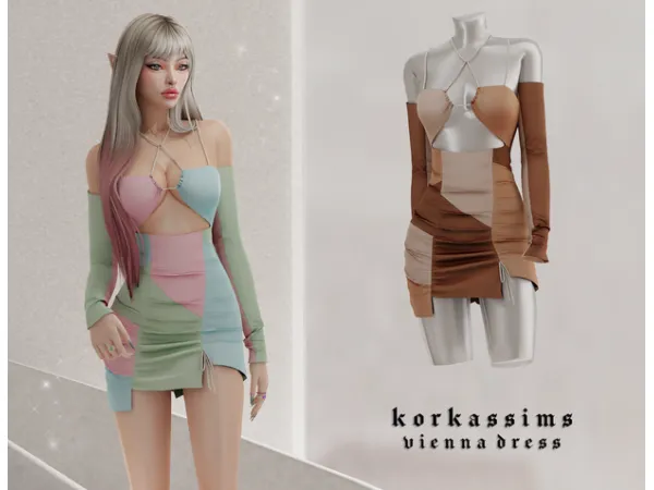 Alpha VIENNA DRESS by KorkaSims - The Sims 4 Custom Content