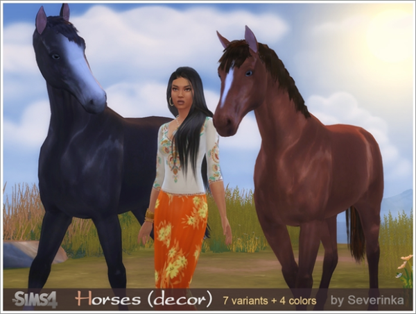 Maxis Match Decorative horses by simsfinds - The Sims 4 Custom Content