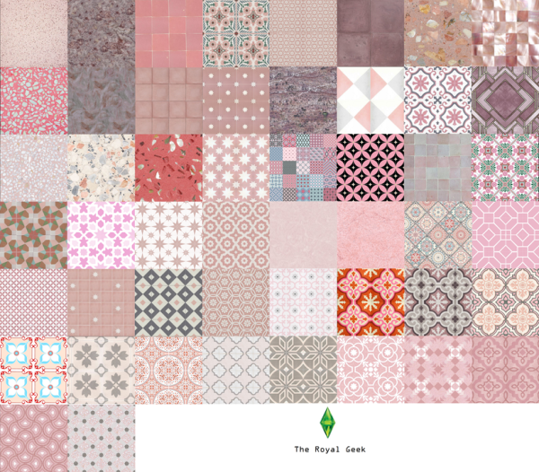Mix Felicity Pink Tiles sims4 by simsfinds - The Sims 4 Custom Content