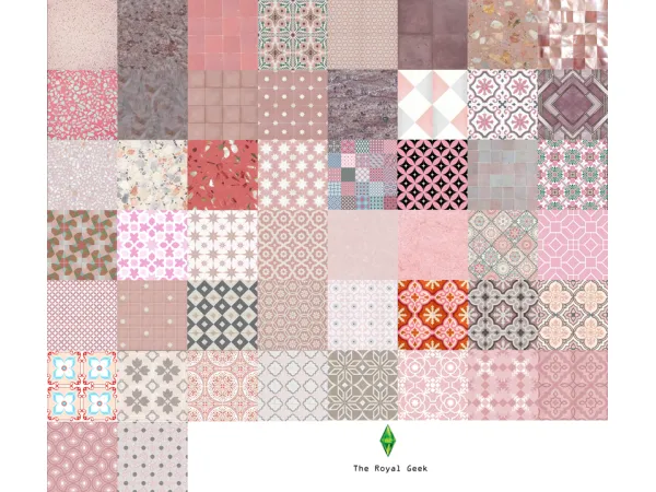 Mix Felicity Pink Tiles sims4 by trg - The Sims 4 Custom Content