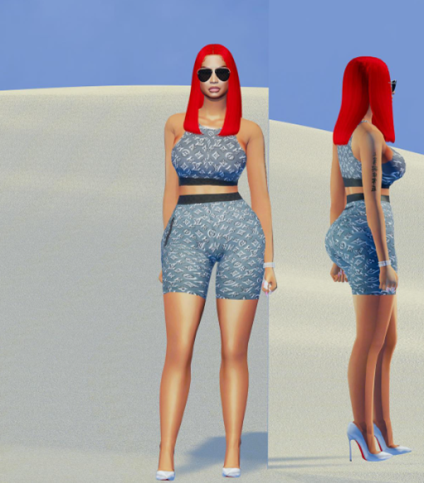 Alpha NICKI MINAJ LOUIS VUITTON SET RE UP by quen2n - The Sims 4 Custom Content