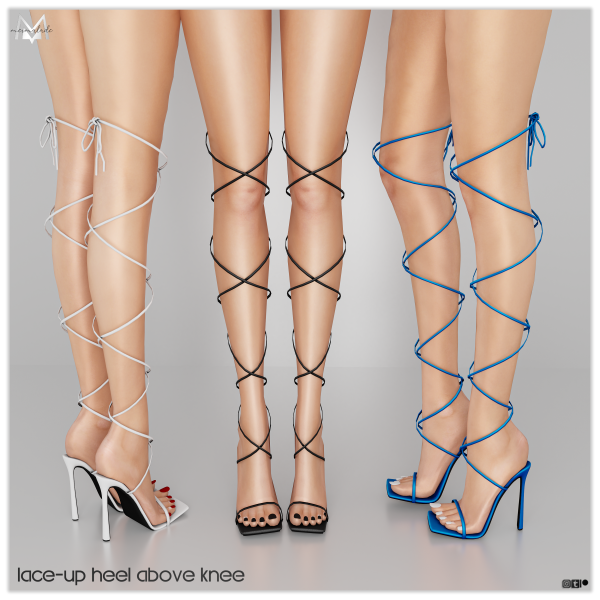 Alpha Luxury Lace Up Heel Above Knee by simsfinds - The Sims 4 Custom Content