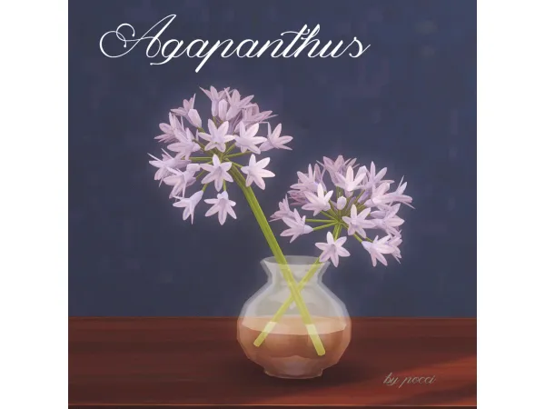 Mix Agapanthus in glass vase and potted agapanthus - The Sims 4 Custom Content