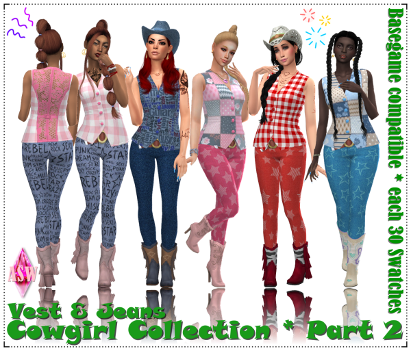 Maxis Match Cowgirl Collection Part 2 by simsfinds - The Sims 4 Custom Content