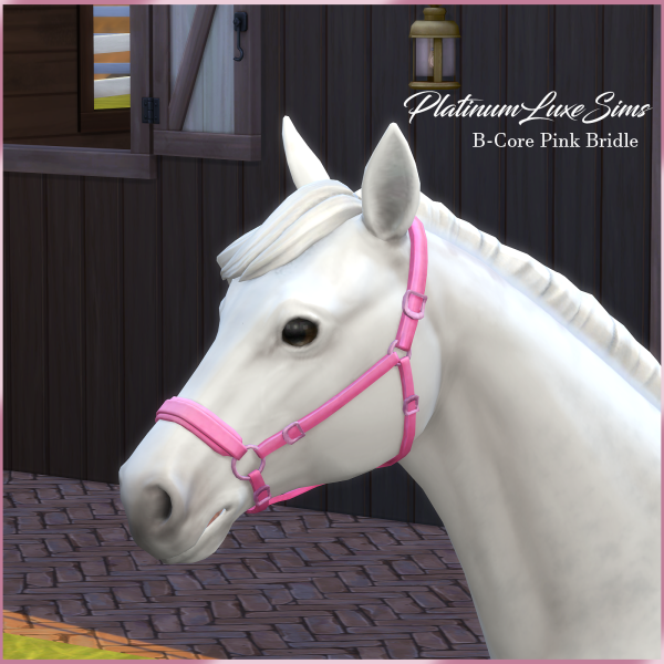 Maxis Match B Core Pink Bridle Saddle by simsfinds - The Sims 4 Custom Content