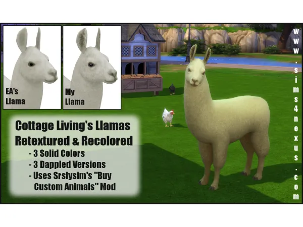 Maxis Match CLs Llamas Retextured Recolored - The Sims 4 Custom Content