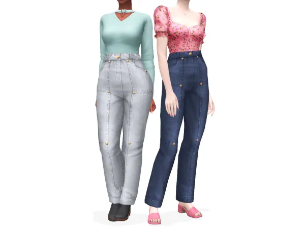 Maxis Match pair these with crop tops or tucked tops - The Sims 4 Custom Content