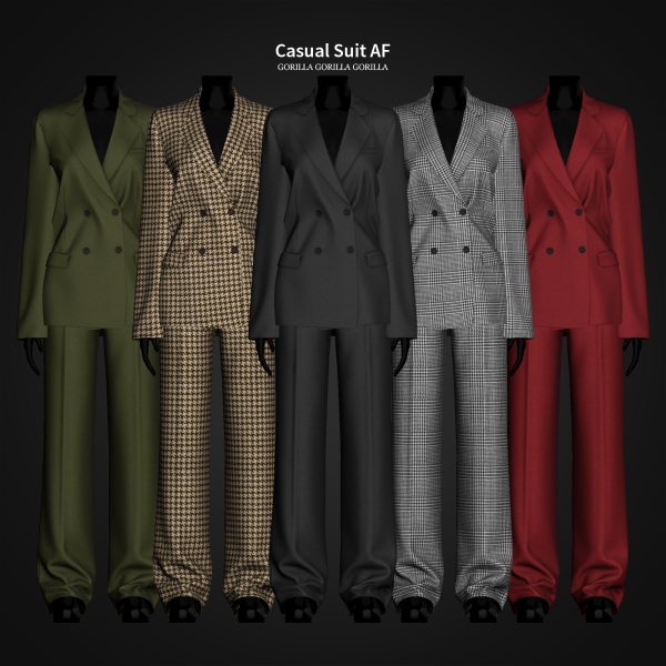 Alpha Casual Suit AF by simsfinds - The Sims 4 Custom Content