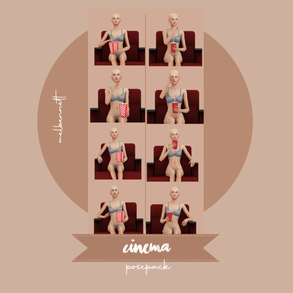 Mix Cinema Posepack by melbennett - The Sims 4 Custom Content