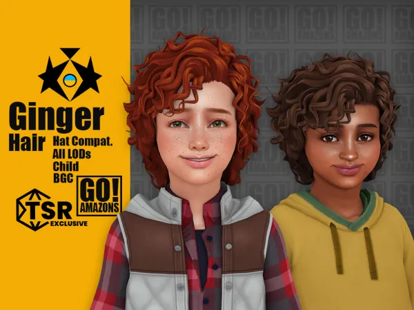 Maxis Match Ginger Hair by goamazons - The Sims 4 Custom Content