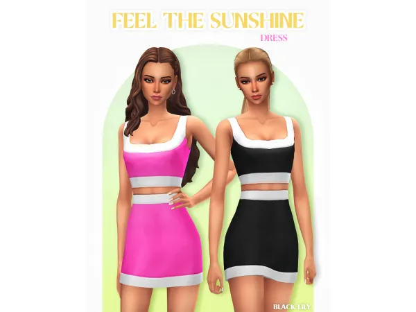 Maxis Match Feel The Sunshine Dress by Black Lily - The Sims 4 Custom Content