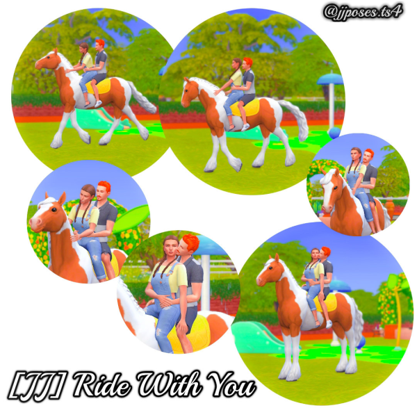 Maxis Match lovebirds riding a horse by simsfinds - The Sims 4 Custom Content