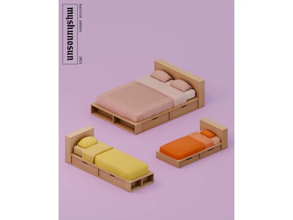 Maxis Match Bastvik bedframe addons 5 items by myshunosun - The Sims 4 Custom Content