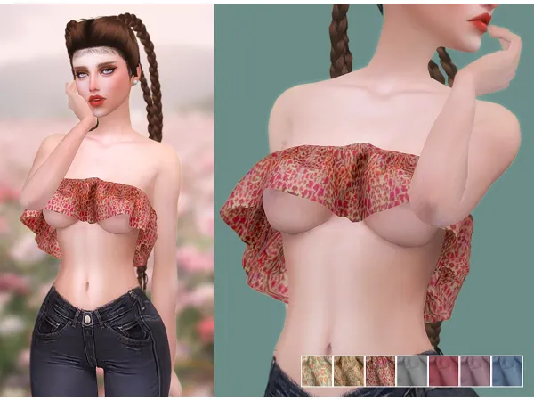 Alpha REWARD EVE Boho Frills Top by SM Sims - The Sims 4 Custom Content
