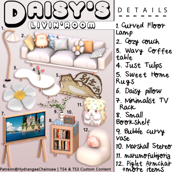 Daisy's Livin'Room by simsfinds - The Sims 3 Custom Content