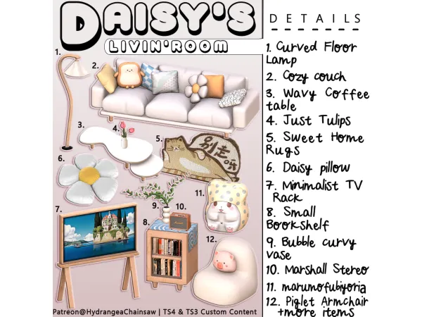 Daisy's Livin'Room - The Sims 3 Custom Content