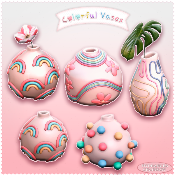 Colorful Vases by simsfinds - The Sims 3 Custom Content