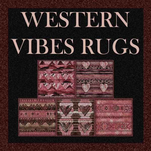Maxis Match WESTERN VIBES RUGS BASE GAME by simsfinds - The Sims 4 Custom Content