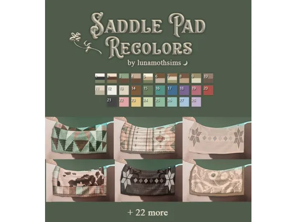 Maxis Match Saddle Pad Recolors - The Sims 4 Custom Content