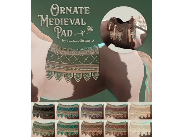 Maxis Match 41884521135631 Ornate Medieval Saddle Pad 41884521135631 - The Sims 4 Custom Content