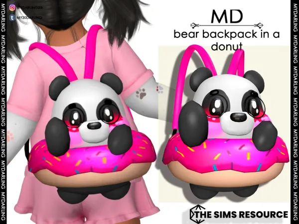 Alpha BEAR BACKPACK IN A DONUT - The Sims 4 Custom Content