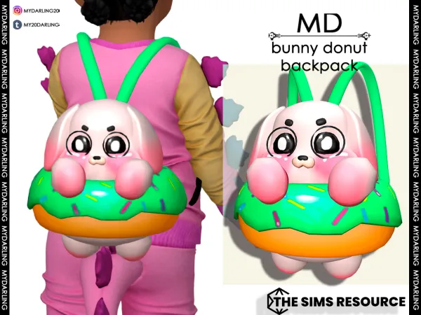 Alpha BUNNY DONUT BACKPACK - The Sims 4 Custom Content