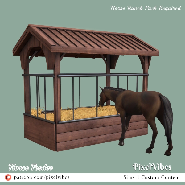 Mix Horse Feeder by pixelvibes - The Sims 4 Custom Content