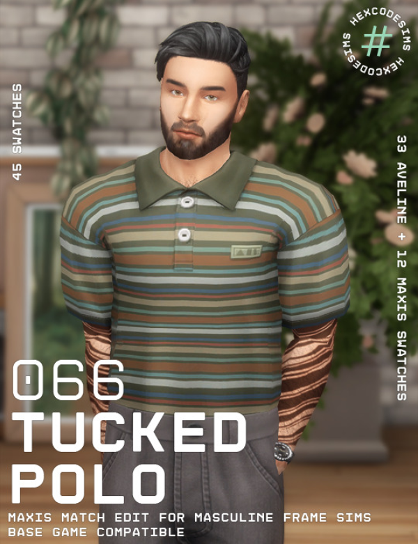 Maxis Match Growing Together EP Tucked Polo Edit by simsfinds - The Sims 4 Custom Content