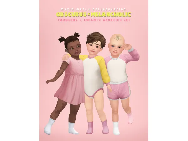 Maxis Match 550262620156924 OBSCURUS x MELANCHOLIC set of genetics for toddlers infants 550262620156923 by sims3melancholic - The Sims 4 Custom Content