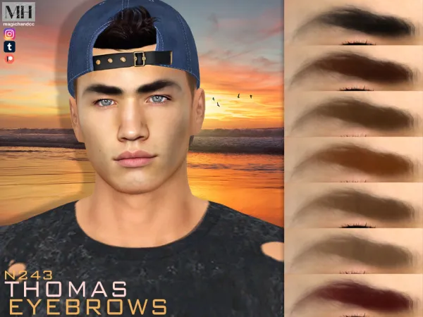 Alpha Thomas Eyebrows N243 by magichandcc - The Sims 4 Custom Content