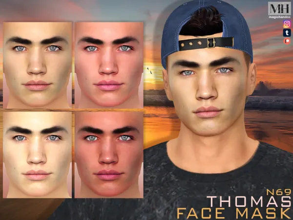 Alpha Thomas Face Mask N69 by magichandcc - The Sims 4 Custom Content