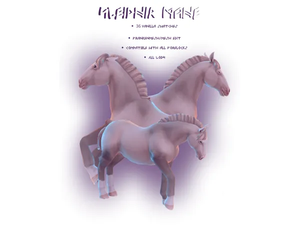 Maxis Match Sleipnir mane - The Sims 4 Custom Content