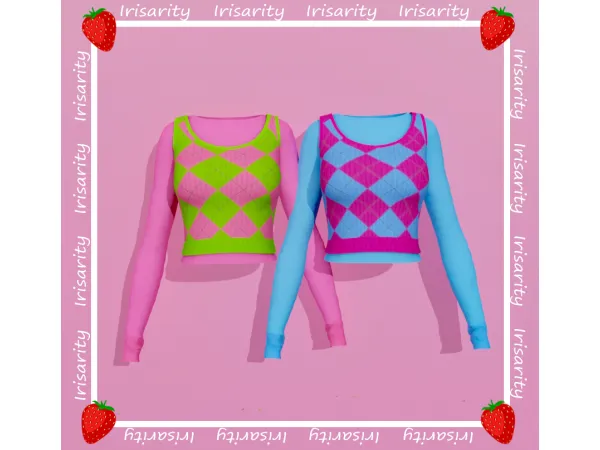 Alpha Peyton Blouse and Vest by Irisarity - The Sims 4 Custom Content