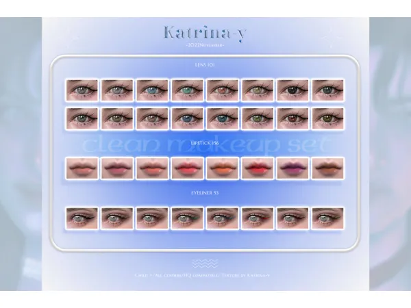 Alpha Clean Makeup Set - The Sims 4 Custom Content