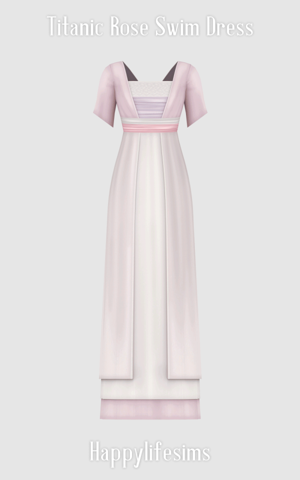 Mix [Lonelyboy] Titanic Rose Swim Dress by simsfinds - The Sims 4 Custom Content