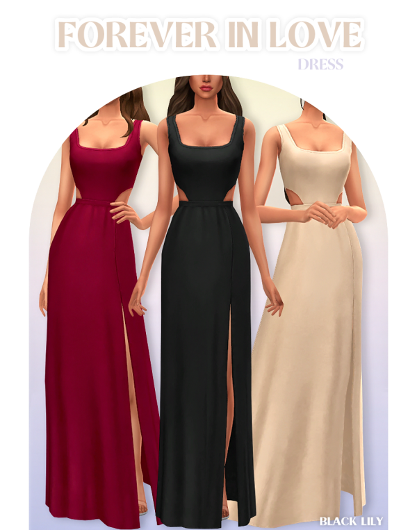 Maxis Match Forever In Love Dress by simsfinds - The Sims 4 Custom Content