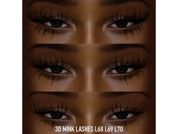 Alpha 3D MINK LASHES L68 L69 L70 by BADDDIESIMS - The Sims 4 Custom Content