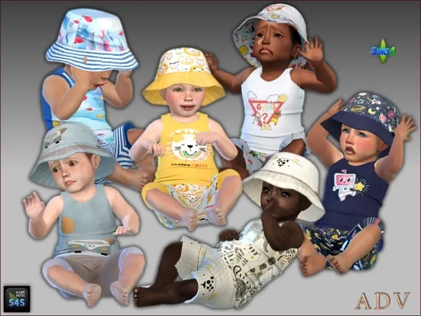 Maxis Match Summer outfits for infant boys by artedellavita_mabra - The Sims 4 Custom Content