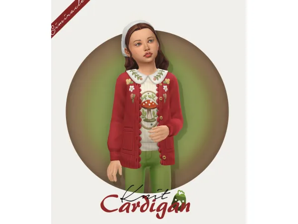 Maxis Match Knit Cardigan Kids Version - The Sims 4 Custom Content