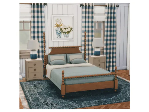 Coastal Double Bed - Bedframe and Bedding by Sooky88