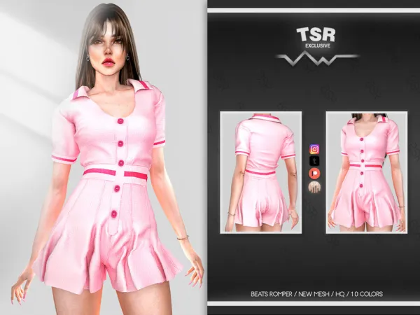 Alpha BEATS ROMPER BD1003 - The Sims 4 Custom Content